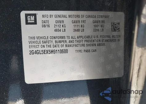 2017 Buick Regal Turbo Sport Touring из США, поврежденный, VIN 2G4GL5EX5H9110600